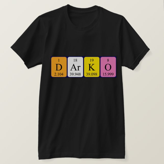 Darko Periodisk skjorta bord namn Tee Shirt (Design framsida)
