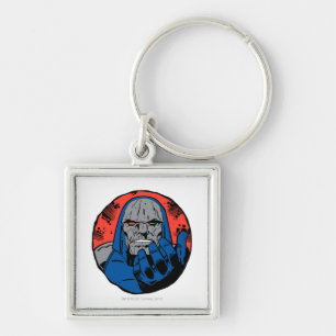 Darkseid Head Shot 2 Fyrkantig Silverfärgad Nyckelring
