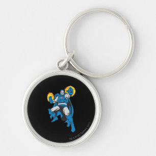 Darkseid och Omega Force Rund Silverfärgad Nyckelring