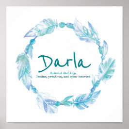 Darla fjäther pärlor wandeme namn aqua poster