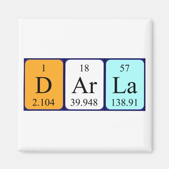Darla Periodiska bord namn magnet (Framsidan)
