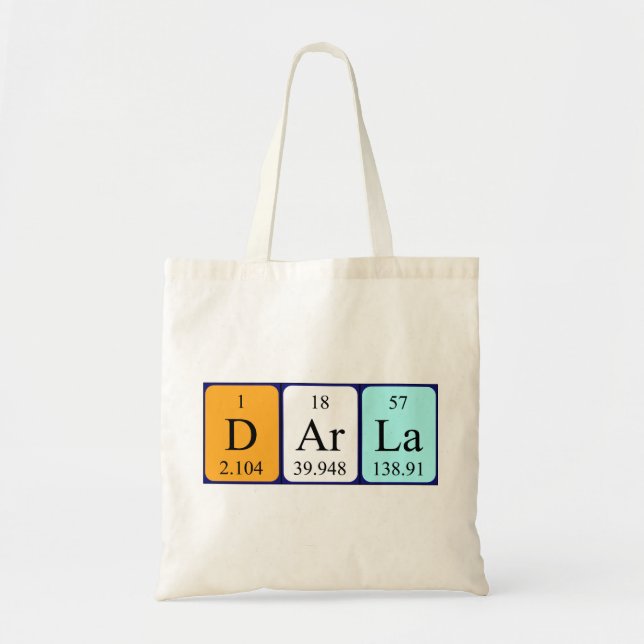 Darla Periote bord namn tote bag Tygkasse (Framsidan)