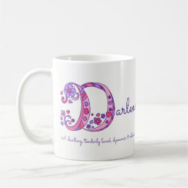 Darlene namn betyder dekorativ D monogram mugg