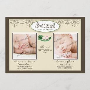 Darling 5x7 Meddelande om nybörjare/flicka Taupe-f