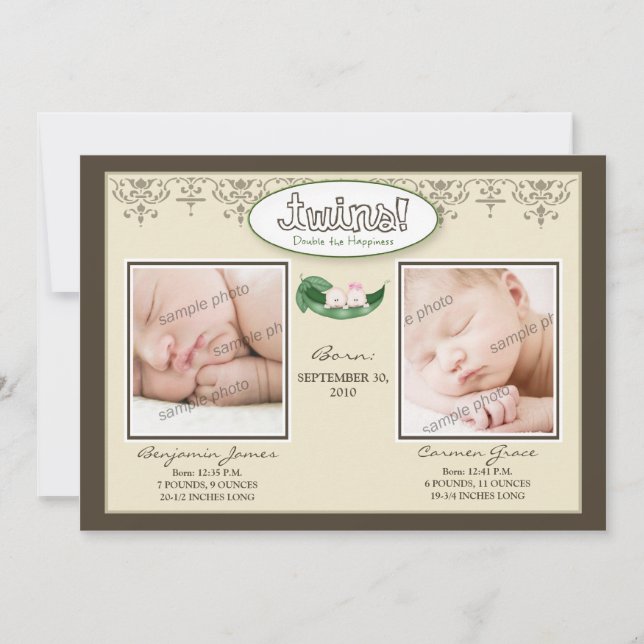 Darling 5x7 Meddelande om nybörjare/flicka Taupe-f (Framsida)