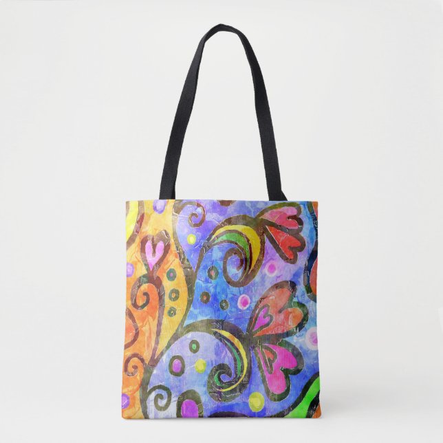 Darling Blommigt Tote Bag Tygkasse (Framsida)
