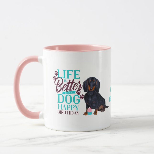 Darling Brown Dachshund Hund Kärlek MAMMA födelsed Mugg (Vänster)