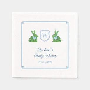 Darling Bunny Monogram Boy Shower Brunch Pappersservett