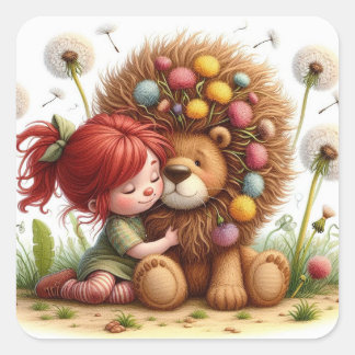 Darling Dandelion Fyrkantigt Klistermärke