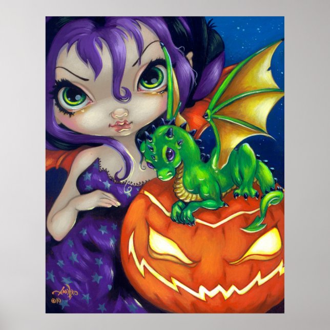 Darling Dragonling II ART PRINT Halloween Dragon Poster (Framsidan)