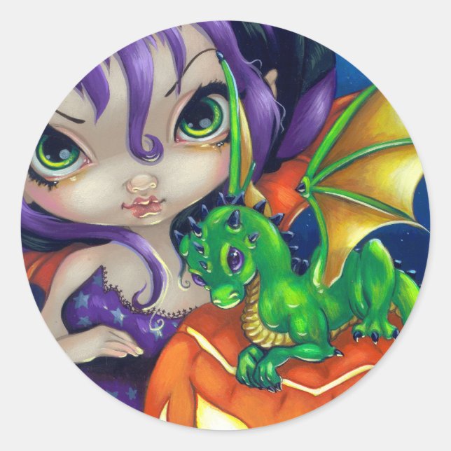 "Darling Dragonling II"-märke Runt Klistermärke (Framsida)