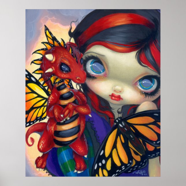 Darling Dragonling III ART PRINT drake raring söt Poster (Framsidan)