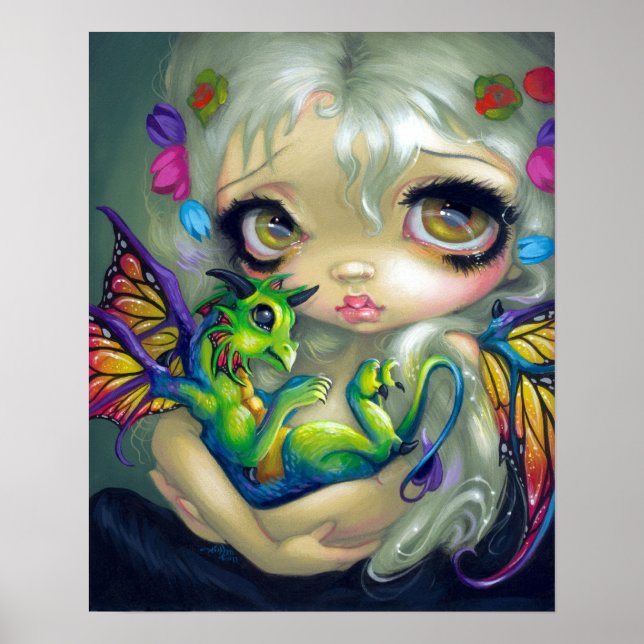 Darling Dragonling IV ART PRINT Dron Fairy CUTE Poster (Framsidan)
