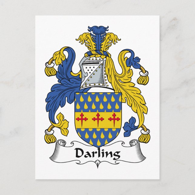 Darling Family Crest Vykort (Framsida)
