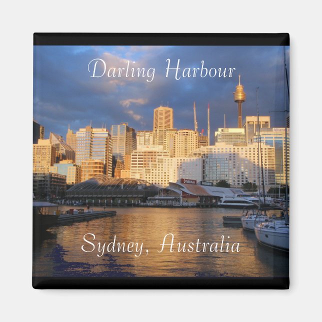 Darling Harbor, Sydney, Australien magnet (Framsidan)