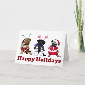 Darling Helgdag Pug firar jul Helgkort