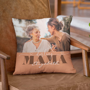 Darling Mamma Photo Gift för Mamma Kudde