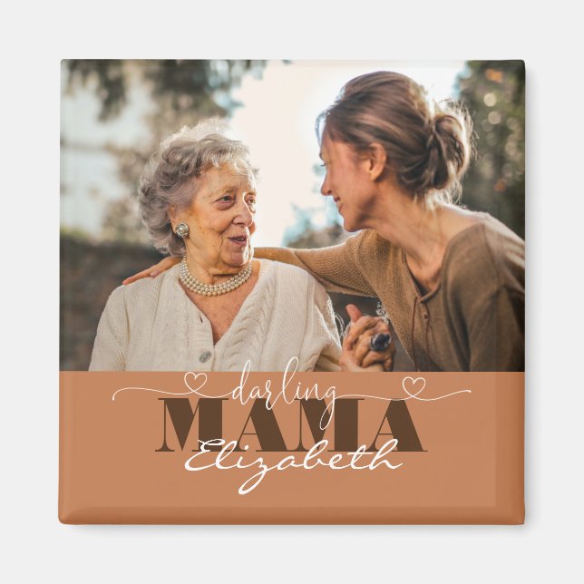 Darling Mamma Photo Gift för Mamma Magnet (Framsidan)