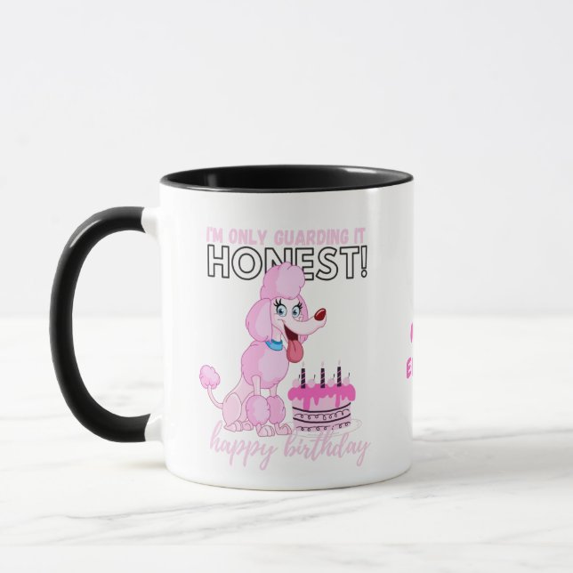 Darling Rosa Pudel Hund Mammor Funny Birthday Mugg (Vänster)