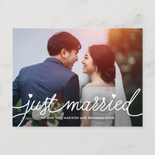 Darling Script Bröllop annons Elopement Vykort