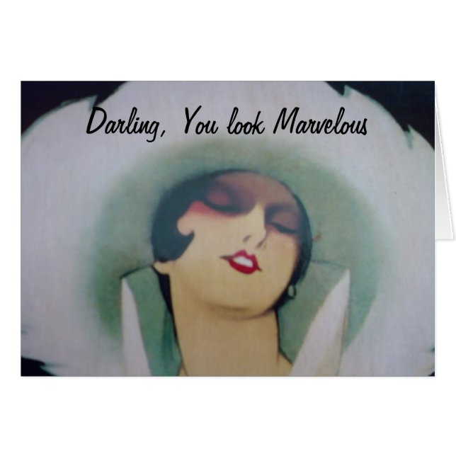 DARLING U LOOK MARVELOUS VID 40 HÄLSNINGSKORT (Framsidan Horizontal)
