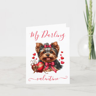 Darling Yorkie Valentine Helgkort