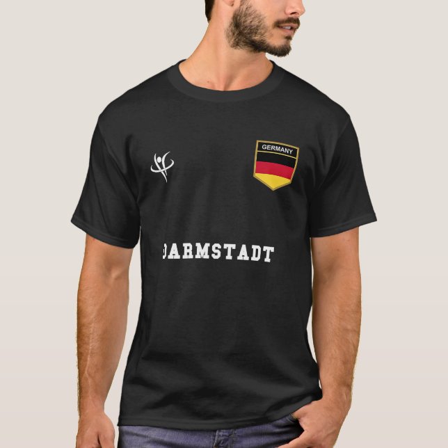DARMSTADT Tyskland Vintage Sports T Shirt (Framsida)
