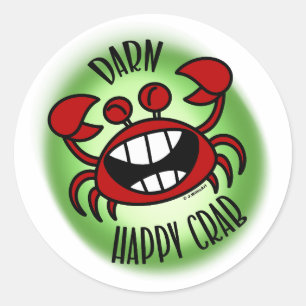 Darn Lycklig Crab! Runt Klistermärke