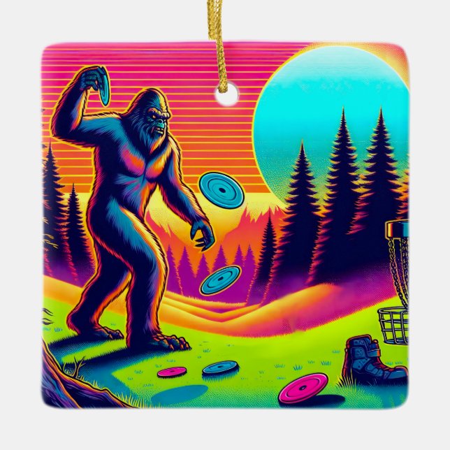 Darn Träd | Bigfoot Golf Humor Julgransprydnad Keramik (Framsida)