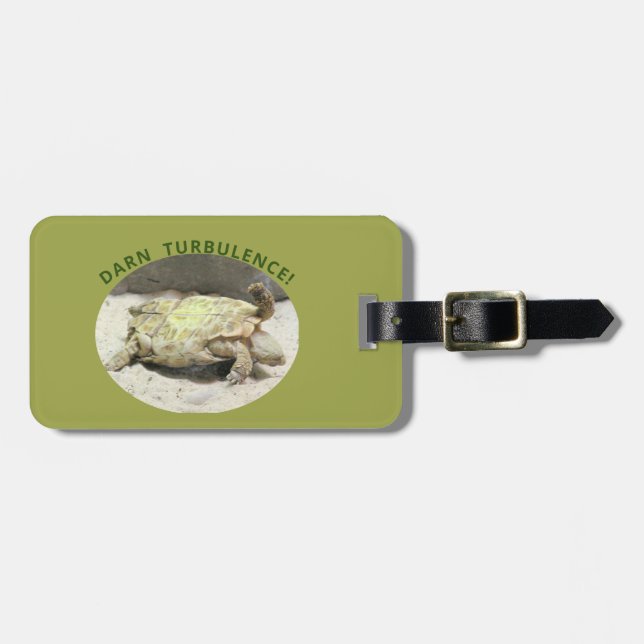 "DARN TURBULENCE!"/sköldpadda på baksidan! Bagagebricka (Horisontell Framsida)