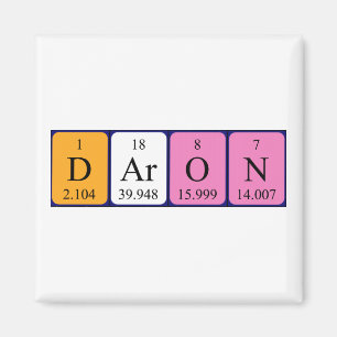 Daron periodiskt återkommande magnet bord namn
