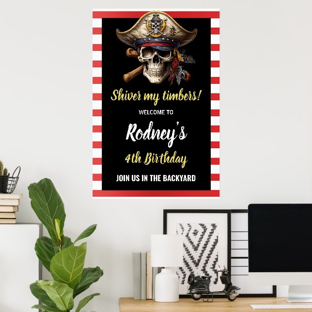 Darr på mina tänder Piratfest  Poster (Hemmakontoret)