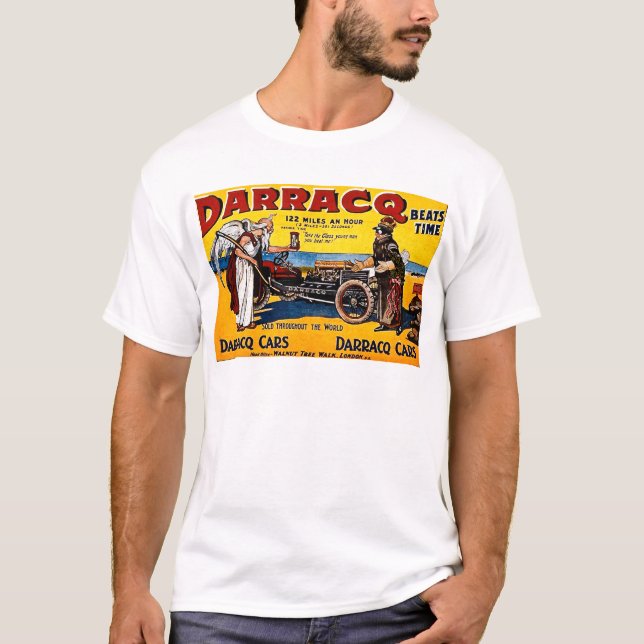 Darracq - vintageautomatiskannonsering tee shirt (Framsida)