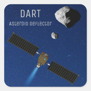 DART Asteroid som bryter ned rymdfarkoster Fyrkantigt Klistermärke
