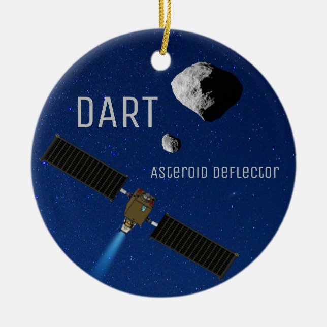 DART Asteroid som bryter ned rymdfarkoster Julgransprydnad Keramik (Framsidan)