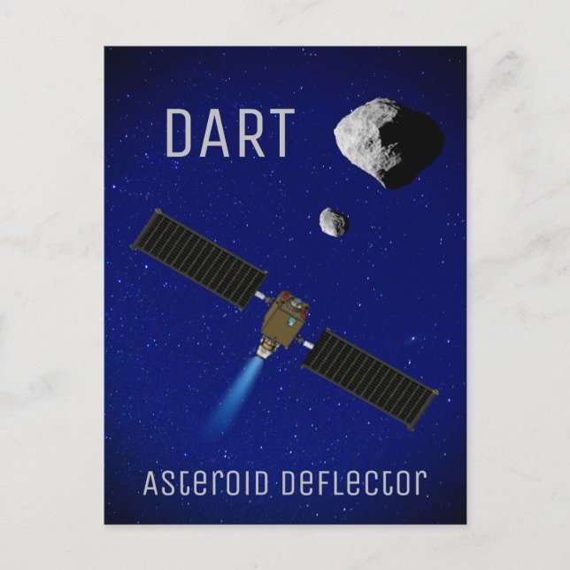 DART Asteroid som bryter ned rymdfarkoster Vykort (Framsida)