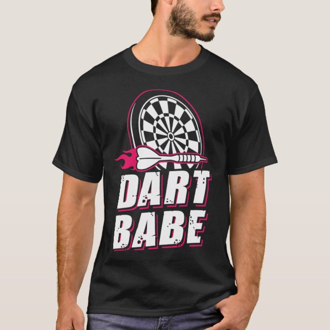 Dart Babe Darts Player Darts Dam Women Girls Gi T Shirt (Framsida)