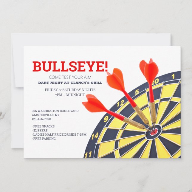 Dart Board-inbjudan Inbjudningar (Framsida)