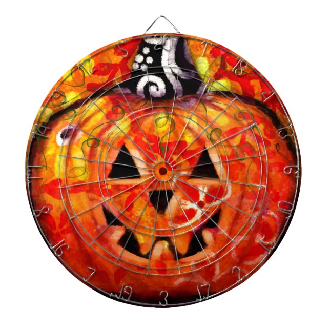 Dart Board - Whimsical Halloween Jack o lantern Darttavla (Framsidan)
