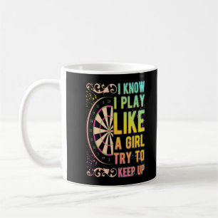 Dart Girl Dartboard Queen Female Dart Älskare Kaffemugg
