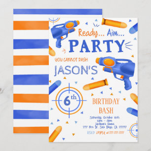 Dart Gun Birthday-inbjudningar Inbjudningar