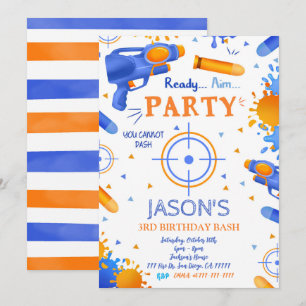 Dart Gun Birthday-inbjudningar Inbjudningar