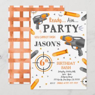 Dart Gun Birthday-inbjudningar Inbjudningar