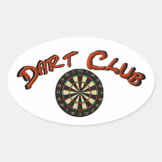 Dart Klubb Logotyp Oval Sticker White Ovalt Klistermärke