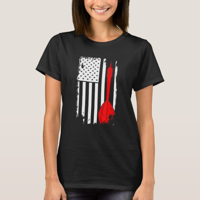 Dart Lover Player Darts ArrAmerican Flag T Shirt (Framsida)