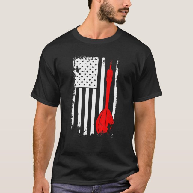 Dart Lover Player Darts ArrAmerican Flag T Shirt (Framsida)