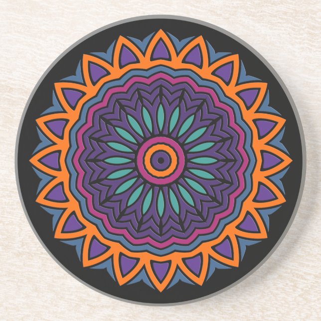 DART Mandala - Flower Underlägg Sandsten (Framsidan)