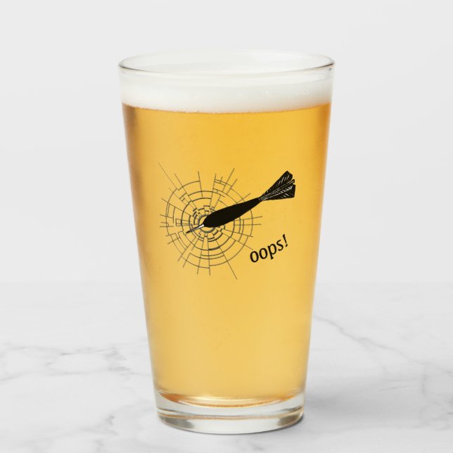 Dart Oops missade Cracking Broken Glaskopp (Framsida fylld)