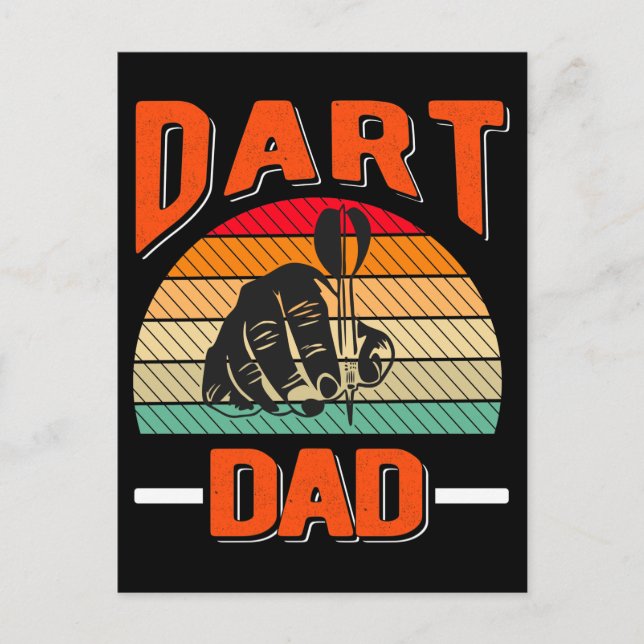 Dart Pappa Dartboard Fars dag Vykort (Framsida)