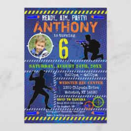 Dart Photo Inbjudan Dart Gun Födelsedagsfest